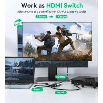 HDMI Switch 4k@60hz Splitter, GANA Aluminum Bidirectional HDMI Switcher 2 in 1 Out, Manual HDMI Hub Supports HD Compatible with Xbox PS5/4/3 Blu-Ray Player Fire Stick Roku
