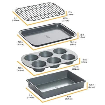 Non-Stick Toaster Oven Bakeware Set Carbon Steel 4-Piece