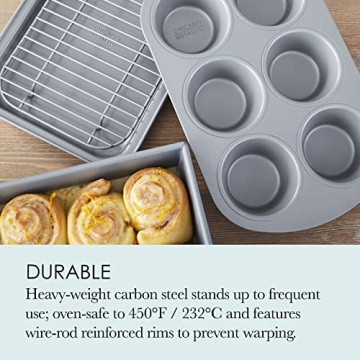 Non-Stick Toaster Oven Bakeware Set Carbon Steel 4-Piece
