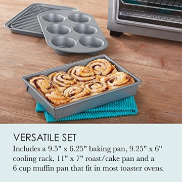 Non-Stick Toaster Oven Bakeware Set Carbon Steel 4-Piece
