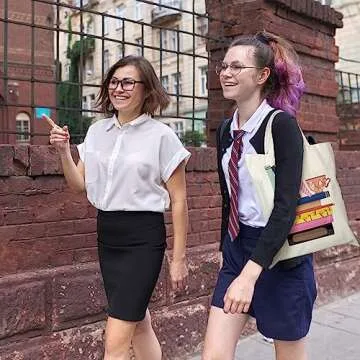 Sweetude 8 Pcs Canvas Tote Bags for Book Lovers