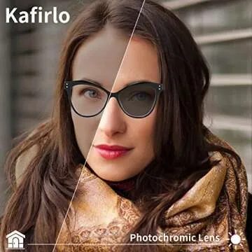Kafirlo Stylish Transition Cat Eye Readers for Women