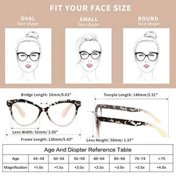 Kafirlo Stylish Transition Cat Eye Readers for Women