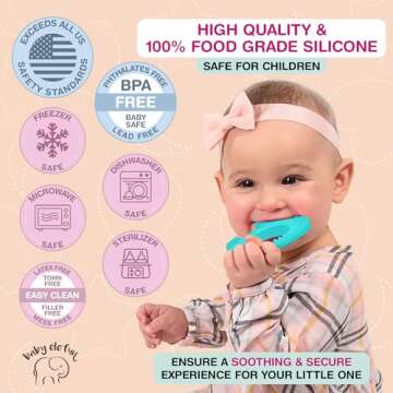 Teething Toys for Babies Age 0 to 12 Months - Baby Elefun 5X Pain Relief Smart Teether - Zero Developmental Delay Silicone Baby Teething Toy Ring - Cute Infant Shower Gift Chew Toy for Babies