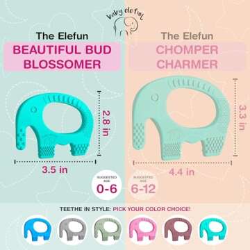Teething Toys for Babies Age 0 to 12 Months - Baby Elefun 5X Pain Relief Smart Teether - Zero Developmental Delay Silicone Baby Teething Toy Ring - Cute Infant Shower Gift Chew Toy for Babies