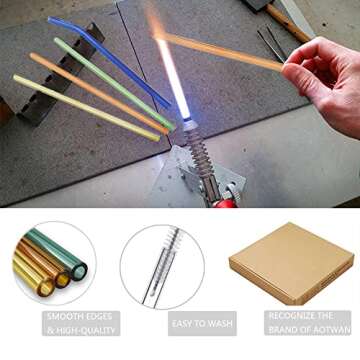 Reusable Glass Straws Pack - Stylish and Eco-Friendly Drinking