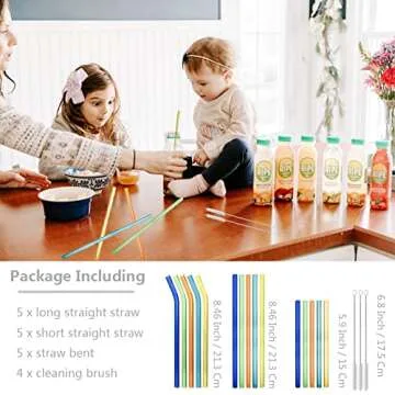 Reusable Glass Straws Pack - Stylish and Eco-Friendly Drinking