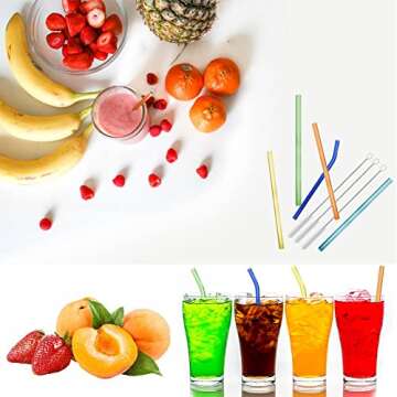 Reusable Glass Straws Pack - Stylish and Eco-Friendly Drinking