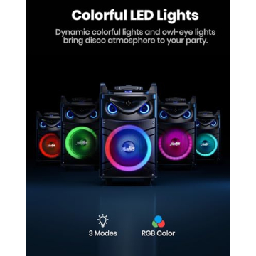 Moukey Karaoke Machine with 12" Woofer and 2 Mics