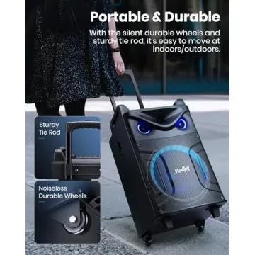 Moukey Karaoke Machine with 12" Woofer and 2 Mics