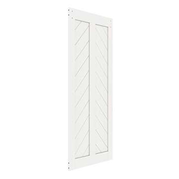 DIYHD 30X84in Fish Bone V Shape Sliding Barn Slab MDF Solid Core Primed Interior Panel(Disassembled)...