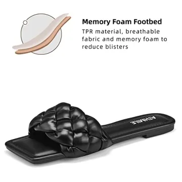 ATHMILE Braided Slide Sandals for Women - Stylish Comfort