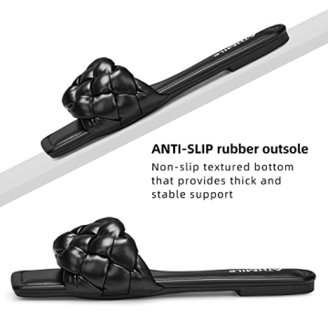 ATHMILE Braided Slide Sandals for Women - Stylish Comfort
