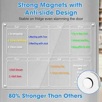 Acrylic Magnetic Fridge Calendar for Easy Meal Planning