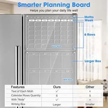 Acrylic Magnetic Fridge Calendar for Easy Meal Planning