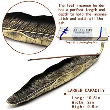 Incense Holder Set - Leaf and Snail Incense Burner,Incense Holders for Sticks Ash Catcher,Durable Zinc Alloy Materia,Modern Natural Design,Incense Ash Catcher Tray,Best for Meditation,Yoga,Home,Office