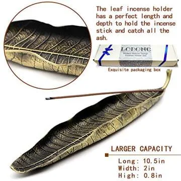 Incense Holder Set - Leaf and Snail Incense Burner,Incense Holders for Sticks Ash Catcher,Durable Zinc Alloy Materia,Modern Natural Design,Incense Ash Catcher Tray,Best for Meditation,Yoga,Home,Office
