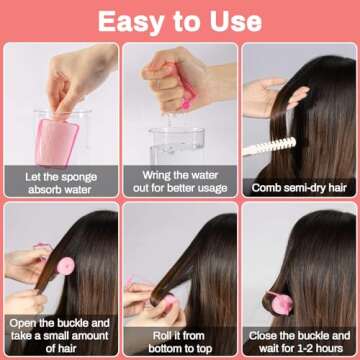 MAQIHAN 36PCS Foam Hair Rollers - Sponge Rollers for Hair Heatless Curlers in Four Sizes - Soft Sleeping Thin Hair Curl Overnight Rolos for Any Hair Type - Includes Instructions