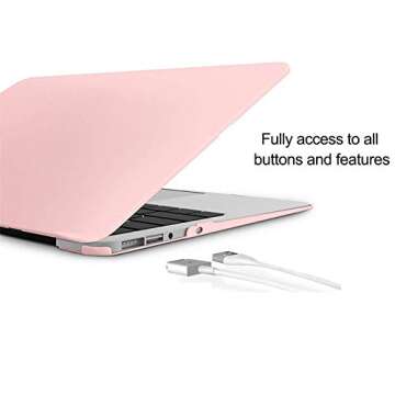 iCasso Compatible with MacBook Pro 13 Inch Case 2012-2015 Release Model A1425/A1502 Bundle 5 in 1, Hard Case, Sleeve, Screen Protector, Keyboard Cover & Dust Plug- Rose Quartz