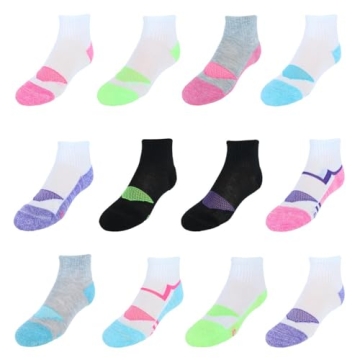 Hanes Girls Cool Comfort Ankle Socks 12-Pack - Assorted Colors