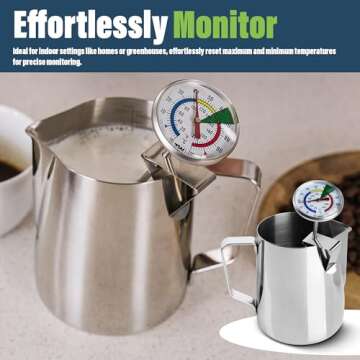Milk Thermometer and 600ml Milk Frother Jug for Perfect Barista Style Coffee Making Great for Frothy Latte Cappuccino