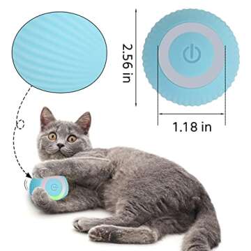 PAKESI Interactive Cat Toys Ball, Automatic 360° Self-Rotating Rolling Ball with USB Rechargeable pet Exercise Chase Toy Ball for Kitten & Dog Playing