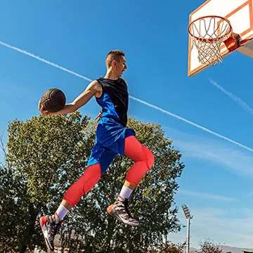 Cantop Knee Pads Long Leg Sleeves Braces for Basketball Volleyball Football and All Contact Sports Kids Youth Adult Girls Boys Women Men 2 Pack (I-Long Kneepad Red, M)