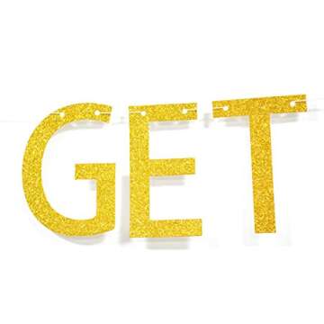 Let's Get Lit Gold Glitter Banner for Every Occasion