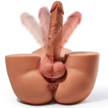 10.5 LB 2 in1 Torso Male Sex Doll with Realistic Dildo and Testis, Anal Male Masturbator with Tight Hole for Men Masturbation, Gohya Unisex Sex Toy for Couple Brown
