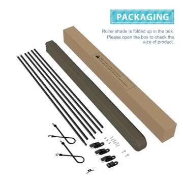 Coarbor Outdoor Roll up Shades Blinds for Porch Patio Shade Exterior Roller Shade Privacy Shade Screen for Deck Pergola Gazebo Brown 8'W x 6'H