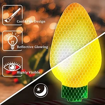 Whaline 49Pcs Christmas Reflective Car Magnets Set