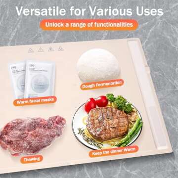 Electric Warming Tray,Roll Up Silicone Heating Mat for Food - Full Surface Heating Food Warming mat 3 Level Adjustable Temperature,Food Warmers for Parties,Buffet,Holiday Everyday Use