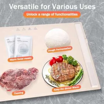 Electric Warming Tray,Roll Up Silicone Heating Mat for Food - Full Surface Heating Food Warming mat 3 Level Adjustable Temperature,Food Warmers for Parties,Buffet,Holiday Everyday Use