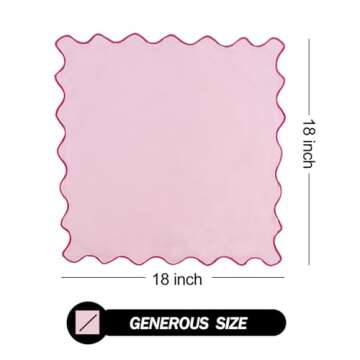 Dinner Napkins, Cotton Linen Blend Napkins Set of 4 Perfect for Parties Dinners Weddings Cocktail Ch...