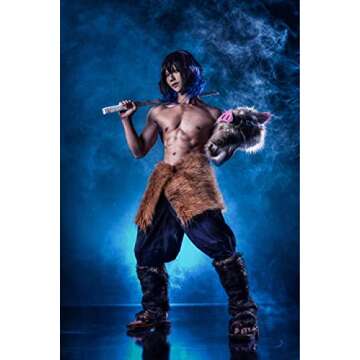 TopOneer Anime Hashibira Inosuke Cosplay Wig Include Wig Cap for Women Men Adult Halloween Costume Cosplay (Inosuke)