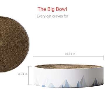 pidan Cat Scratch Bowl Cat Cardboard Pad for Indoor Cats Lounge - Round Cat Scratcher Couch Bed with...