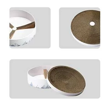 pidan Cat Scratch Bowl Cat Cardboard Pad for Indoor Cats Lounge - Round Cat Scratcher Couch Bed with Geometric Pattern