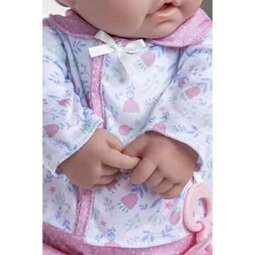 JC Toys La Baby Caucasian 20-inch Small Soft Body Baby Doll | Washable |Removable Pink Floral Outfit w/ Hat, Pacifier & Magic Bottle | for Children 12 Months +