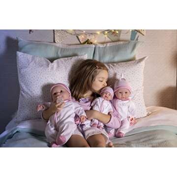 JC Toys La Baby Caucasian 20-inch Small Soft Body Baby Doll | Washable |Removable Pink Floral Outfit w/ Hat, Pacifier & Magic Bottle | for Children 12 Months +