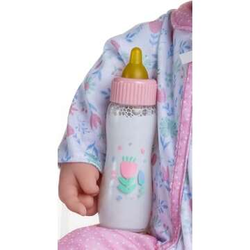 JC Toys La Baby Caucasian 20-inch Small Soft Body Baby Doll | Washable |Removable Pink Floral Outfit w/ Hat, Pacifier & Magic Bottle | for Children 12 Months +