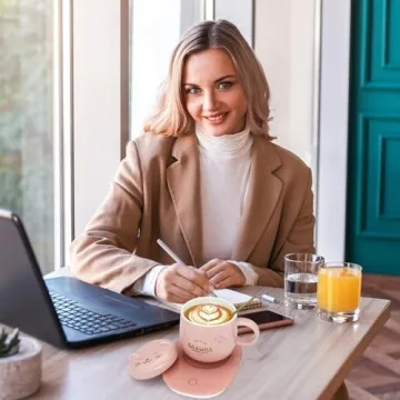 Cute Cat Coffee Warmer with Mug - Perfect Gift Idea