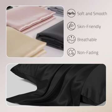 Gabire Mulberry Silk Pillowcase for Hair and Skin Prevent Acne Pillowcase Both Sides Real Silk Pillo...