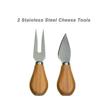 Picnic at Ascot Patented Bamboo Cheese Board/Charcuterie Serving Platter - Stores as a Compact Wedge- Opens to 13" Diameter - Designed & Quality Checked in USA