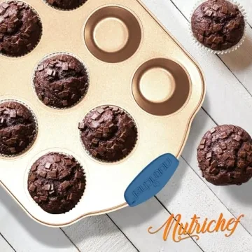 NutriChef 8-Piece Nonstick Bakeware Set with Silicone Handles