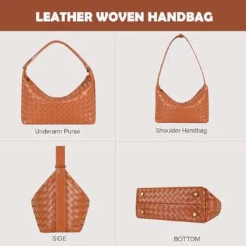 YLYYHH Vegan Leather Woven Tote Handbag, Top-handle Shoulder Bag, Woven Leather Pure Underarm Purse,...