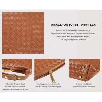 YLYYHH Vegan Leather Woven Tote for Every Occasion