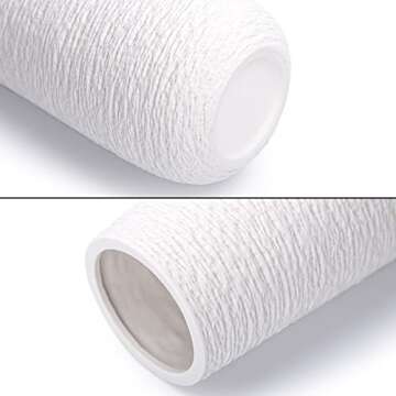 D'vine Dev 10 Inch Textured White Elegant Oval Ceramic Vase for Flowers, Home Décor Vase with Desig...