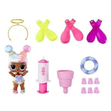 LOL Surprise Water Balloon Surprise Dolls with Collectible Doll, Water Balloon Hair, Glitter Balloons, 4 Ways to Play, Water Play, Reusable Water Balloons, Surprise Doll, Limited Edition Doll 4+