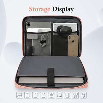 bagasin Laptop Sleeve Case, 15 15.6 16 inch TSA Laptop Sleeve Water Resistant with 4-Layer Protection, Computer Carrying Bag Compatible with MacBook, HP, Dell, Lenovo, Asus Notebook