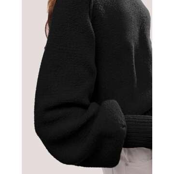 SuperPrity Long Sleeve Cropped Mock Neck Sweater